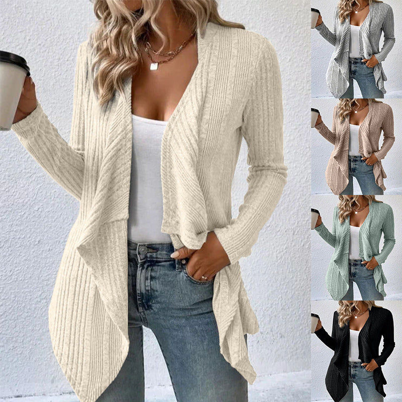 Cardigan Long Sleeve Sweater Casual Women's Clothing - D&A