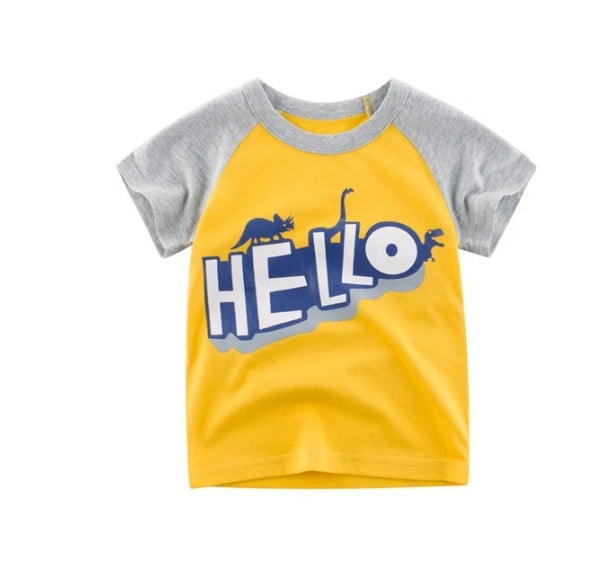 Children's Wear Summer New Korean Children's Boys Cotton T-shirt Men's Treasure In Children's Short Sleeves 14style - D&A