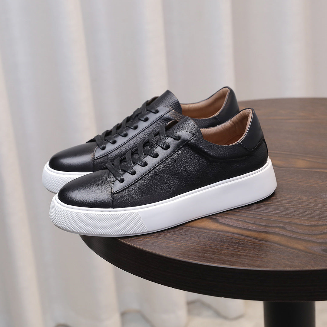 Top Layer Cowhide Men's Shoes Black Commute Leisure - D&A