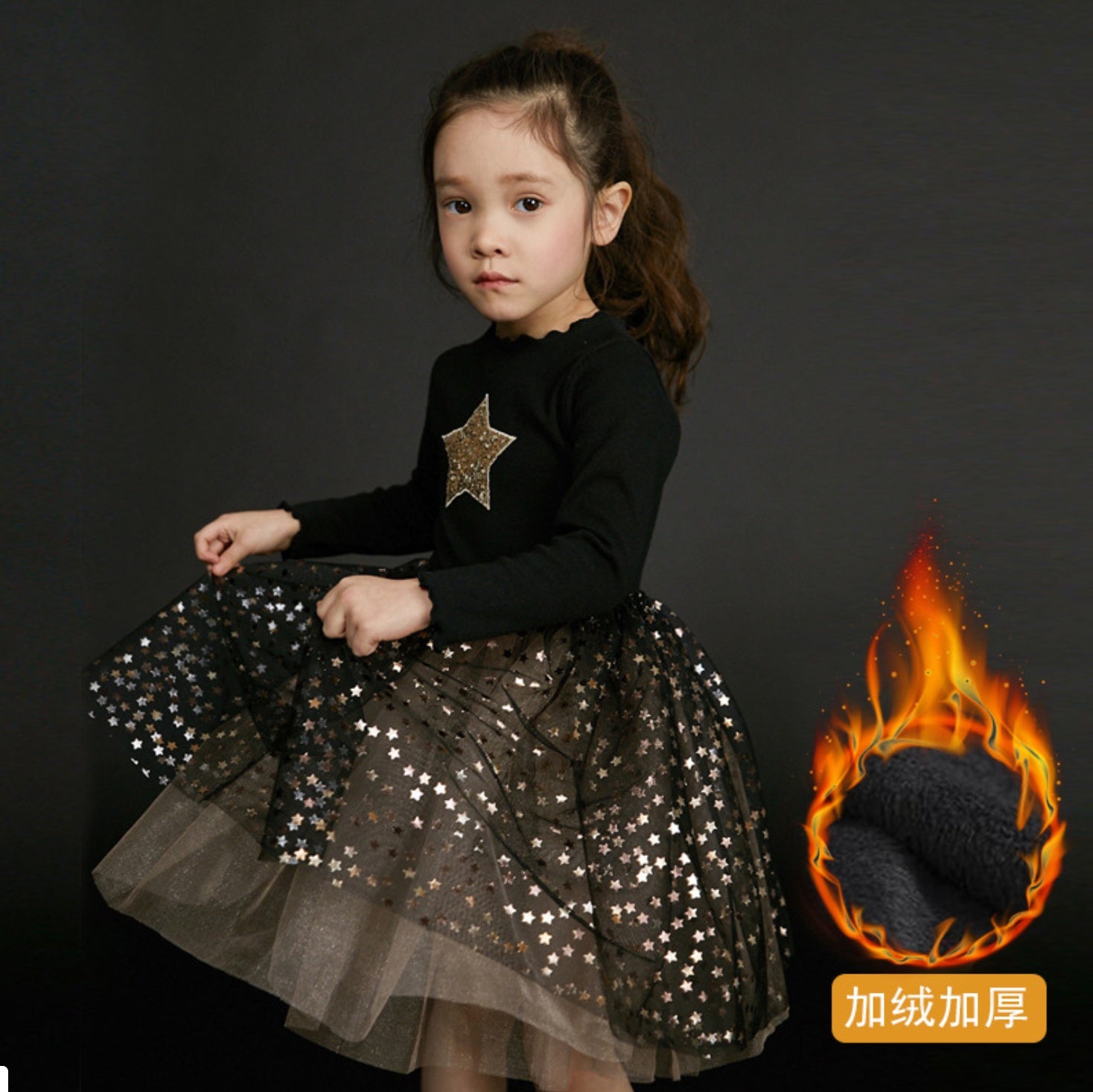 Christmas dress Black Felt - D&A