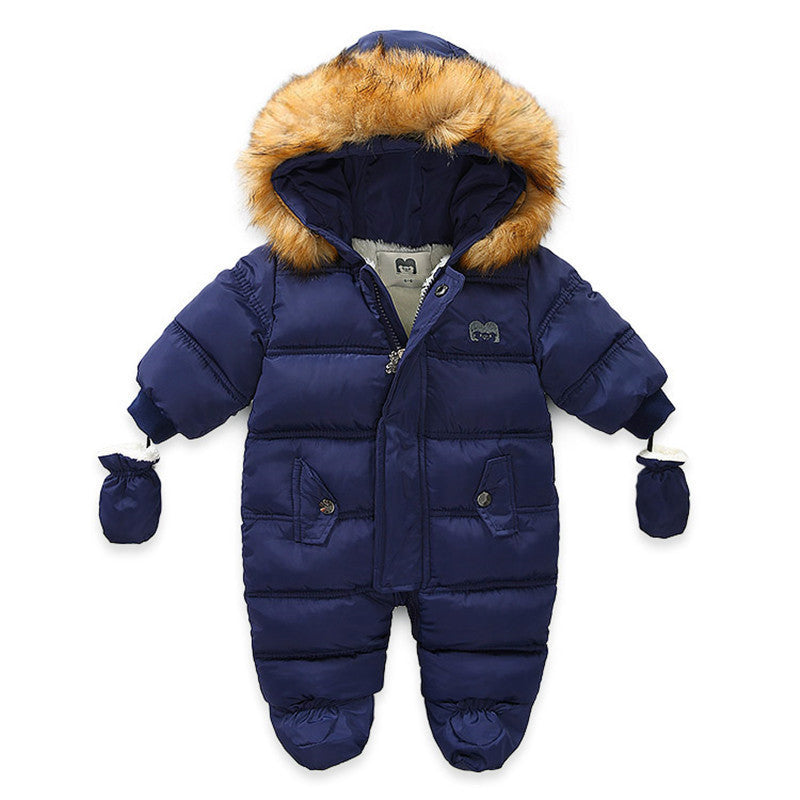 Baby Kids Jumpsuit Jacket with Gloves Navy blue - D&A