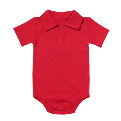 Lapel baby onesies Red - D&A