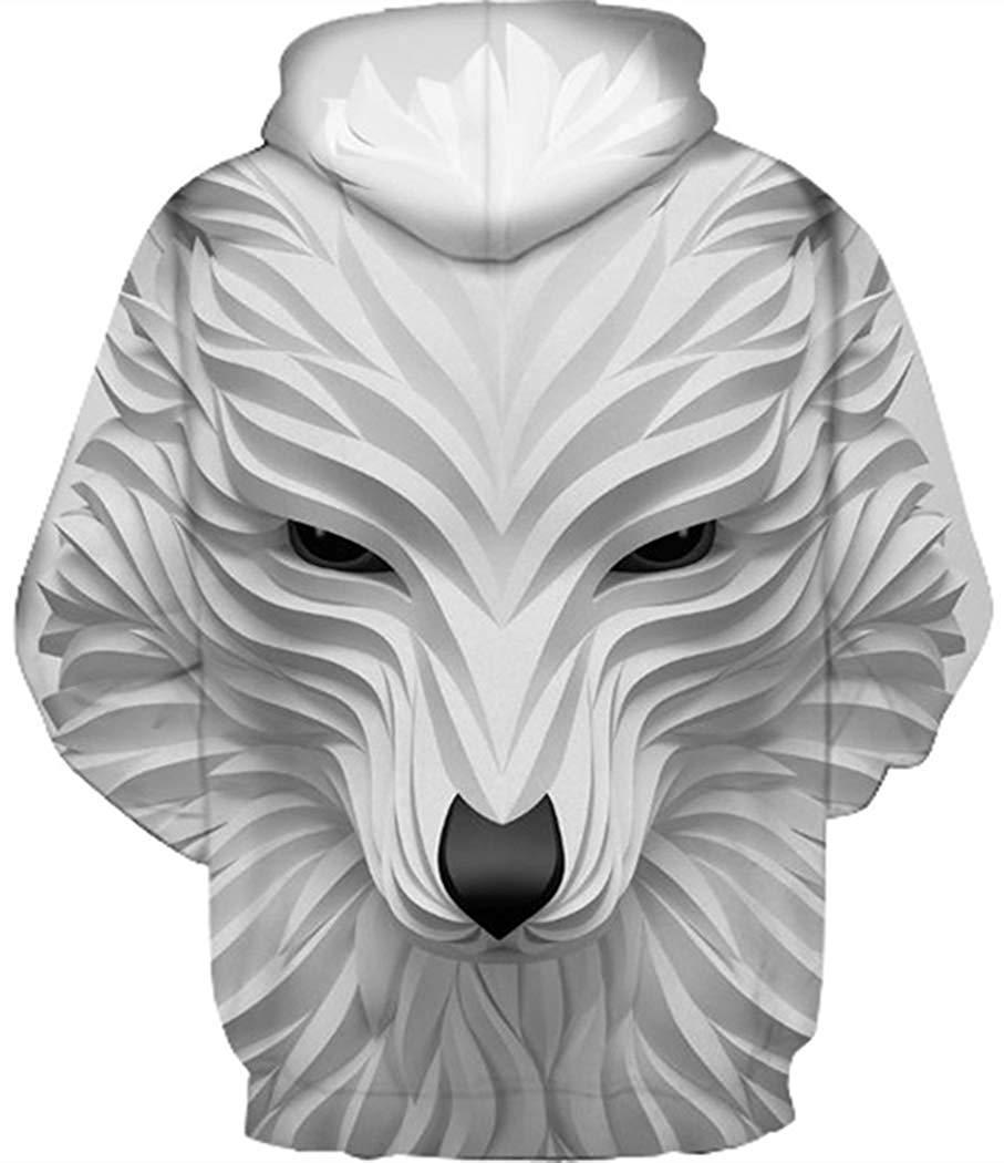 Long Sleeve Hoodies Men Casual Pullovers Hooded Animal 3D Printed Streetwear Boys Sweatshirt Jackets - D&A