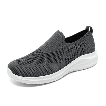 Mesh Flying Woven Breathable Loafers Comfortable All-match Shoes Dark Gray - D&A