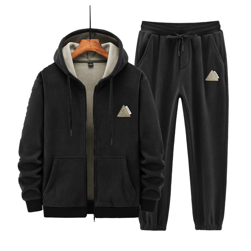 Cashmere Hooded Sweater Cotton Pants Casual Warm Keeping Sports Suit - D&A