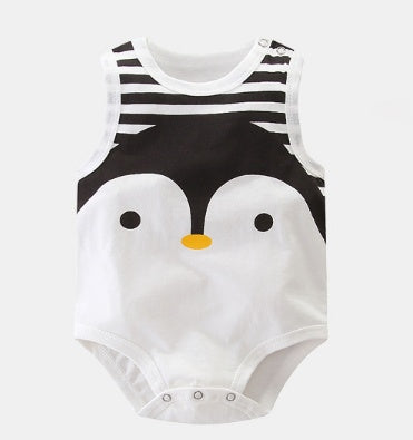 Sleeveless Baby rompers clothes newborn baby clothes Blue fox - D&A
