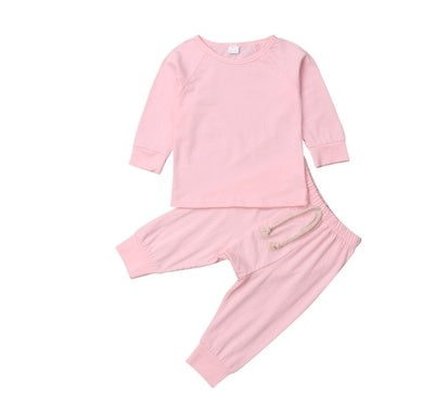 Rompers clothes cotton tracksuits set baby children clothing Pink - D&A