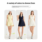 Tennis Dress Sleeveless Women's Chest Pad Fake Two-piece Anti-exposure - D&A