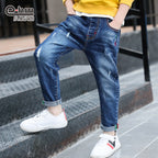 Boys' denim trousers, new style, big children's trousers, spring and autumn children's trousers - D&A