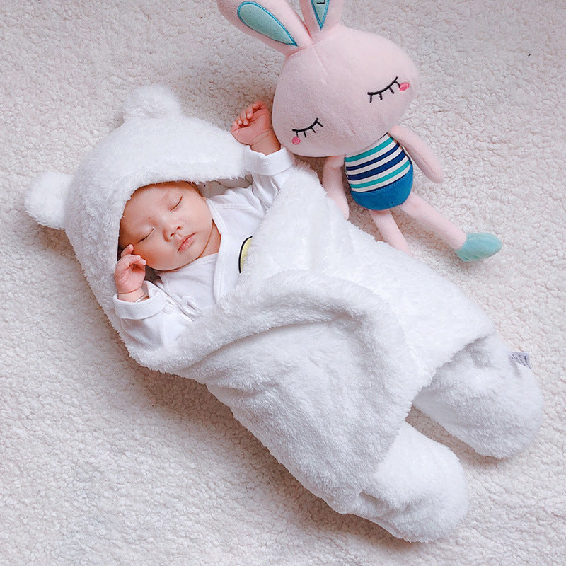 Baby Sleeping Bag Envelope for Newborn Baby Winter Swaddle Blanket White - D&A