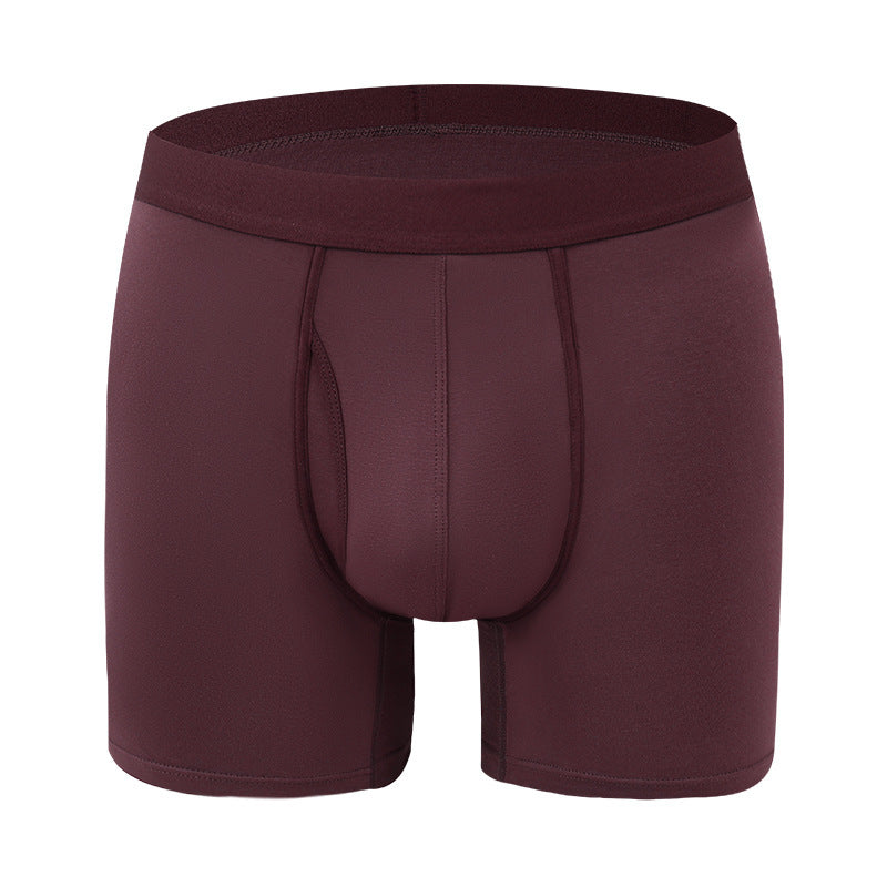 Extended Men's Underwear Bamboo Fiber Sports Breathable Mid Waist Wine Red - D&A