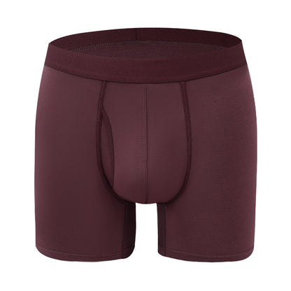 Extended Men's Underwear Bamboo Fiber Sports Breathable Mid Waist Wine Red - D&A