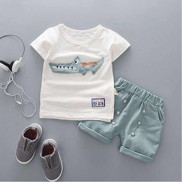 summer baby boys outfits sports Blue crocodile - D&A