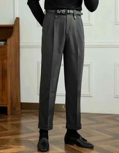 Straight High-waist Casual Trousers - D&A