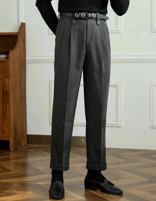 Straight High-waist Casual Trousers - D&A