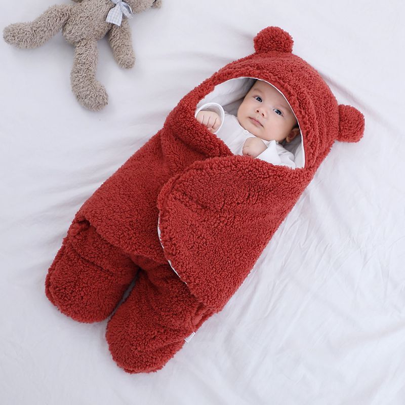 Baby Sleeping Bag Envelope for Newborn Baby Winter Swaddle Blanket Red - D&A