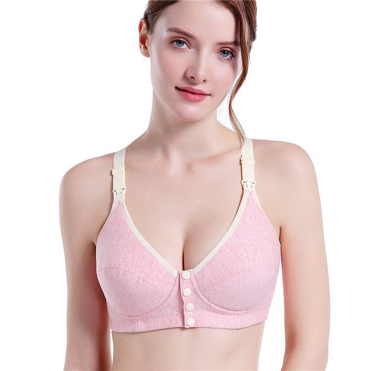 Bra Vest Bra Mould Cup Breastfeeding Underwear Shrimp pink - D&A