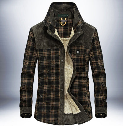 Winter Jacket Men Thicken Warm Fleece Jackets Coats Pure Cotton Plaid Jacket Military Clothes Light Military - D&A
