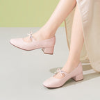 Comfortable Soft Soled Bow Mary Jane Shoes - D&A