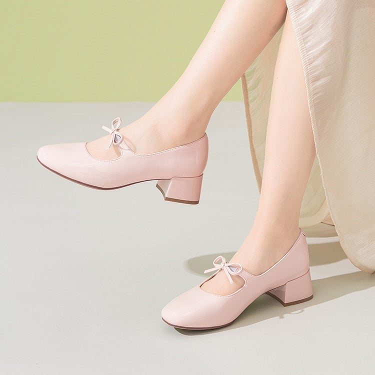 Comfortable Soft Soled Bow Mary Jane Shoes - D&A