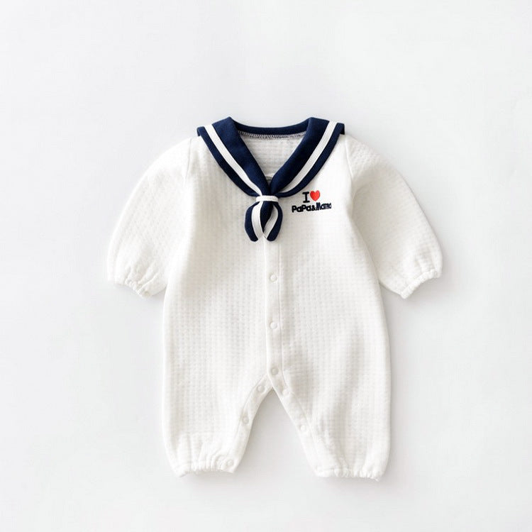 Navy Style Baby Clothes Newborn Clothes Baby Onesies Air cotton - D&A