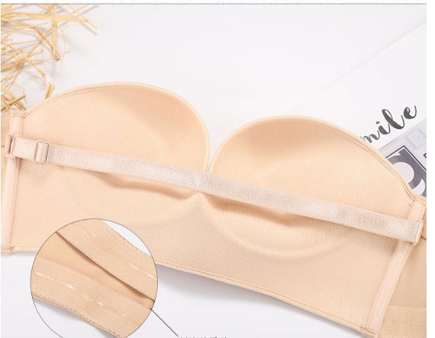 Anti-Glare One-Piece Bra Gathered Up Strapless Bra - D&A