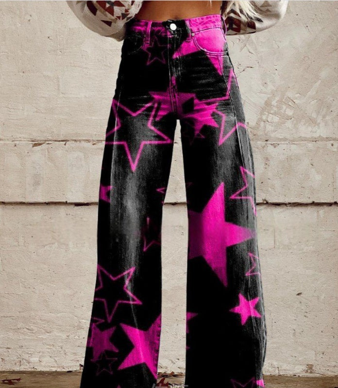 Hot Selling Plus Size Women's Casual Pants Thin Imitation Jeans K - D&A