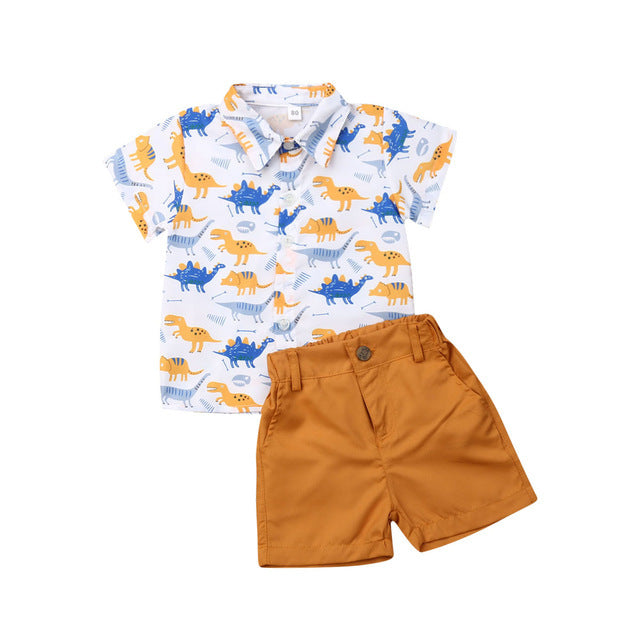 Summer boy T-shirt Shorts Kids Sets Yellow - D&A