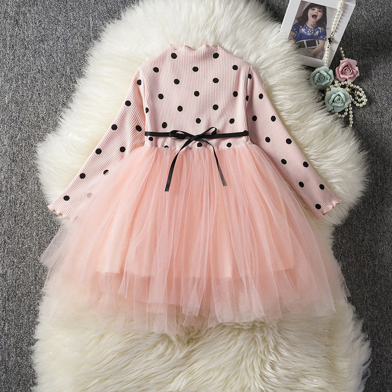 Baby Girls Spring Winter Long Sleeve Tutu Lace Dresses Infantil Newborn 1st Birthday Party Clothes Christening Gown Casual Wear Pink - D&A