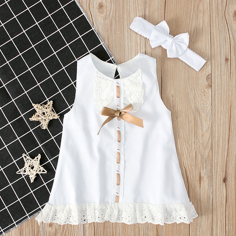 Girls baby sleeveless bow skirt - D&A