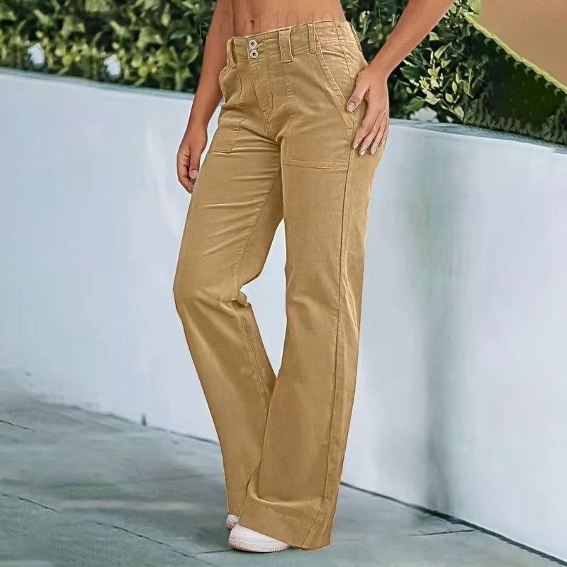 Lightweight Sports Pants Zipper Pocket Exercise Workout Pants Brown - D&A