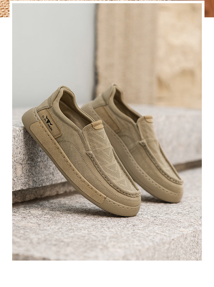 Casual Men's Shoes Lightweight Soft Sole Slip-on Dad Shoes - D&A