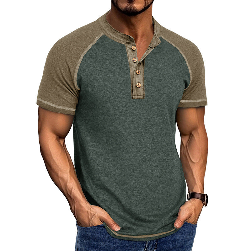Men's Short Sleeve European And American Color Matching Top - D&A