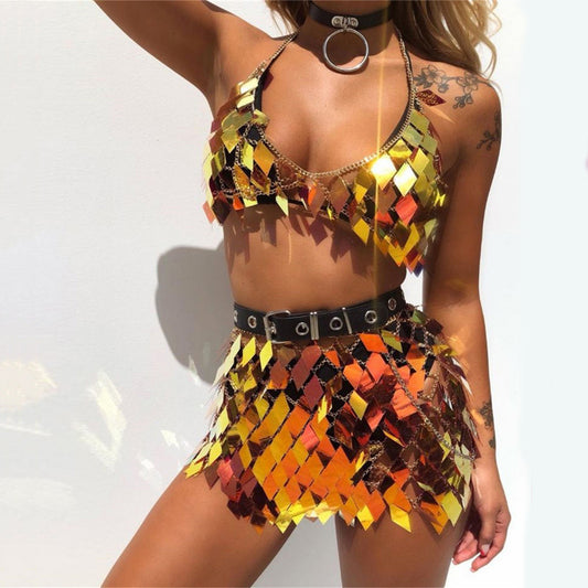 Two-piece sequined bra - D&A