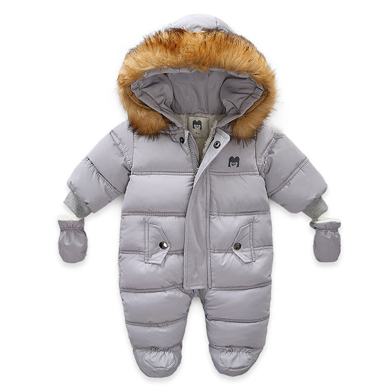 Baby Kids Jumpsuit Jacket with Gloves Grey - D&A