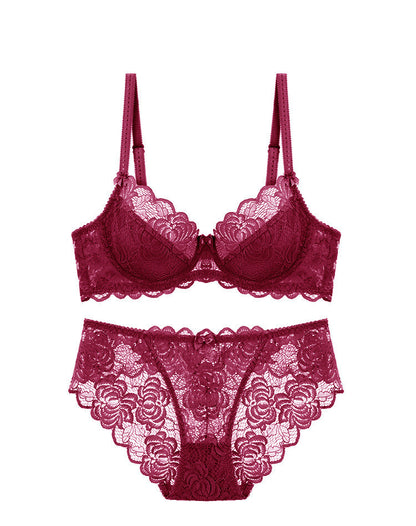 Lace bra suit Wine red - D&A
