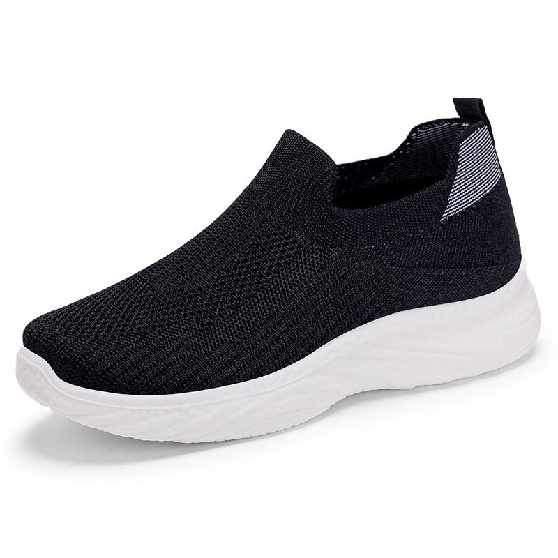 All-matching Summer New Women's Shoes Soft Bottom Not Tired Feet Comfortable Breathable Running Shoes Womens Black - D&A