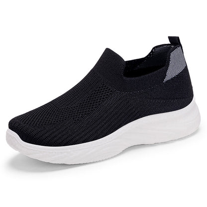 All-matching Summer New Women's Shoes Soft Bottom Not Tired Feet Comfortable Breathable Running Shoes Womens Black - D&A