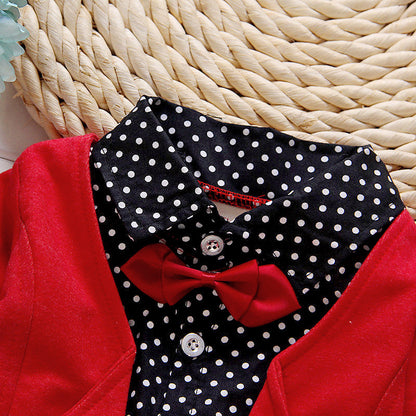 Children's Children's Suit Bow tie Sweater Small Trousers - D&A