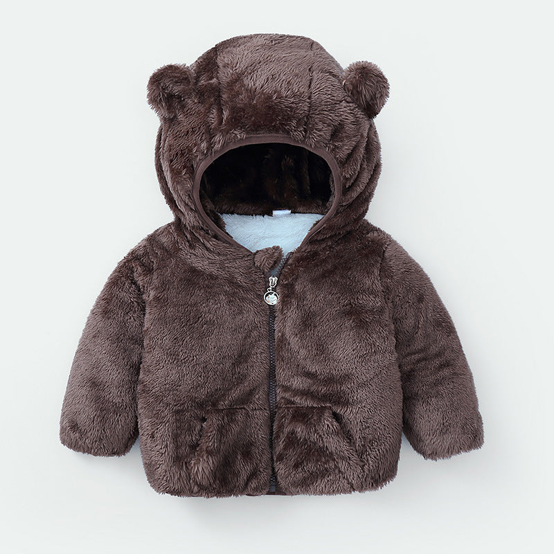 new baby winter padded jacket cotton jacket Coffee - D&A