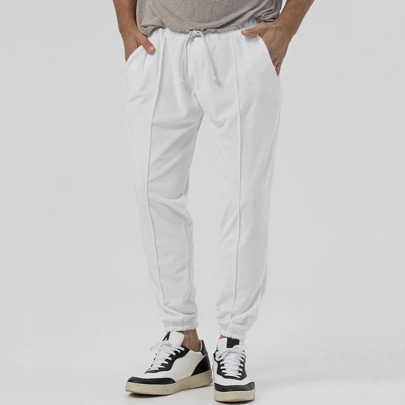 Casual Track Sweatpants Men's Loose Tappered Casual Pants White - D&A