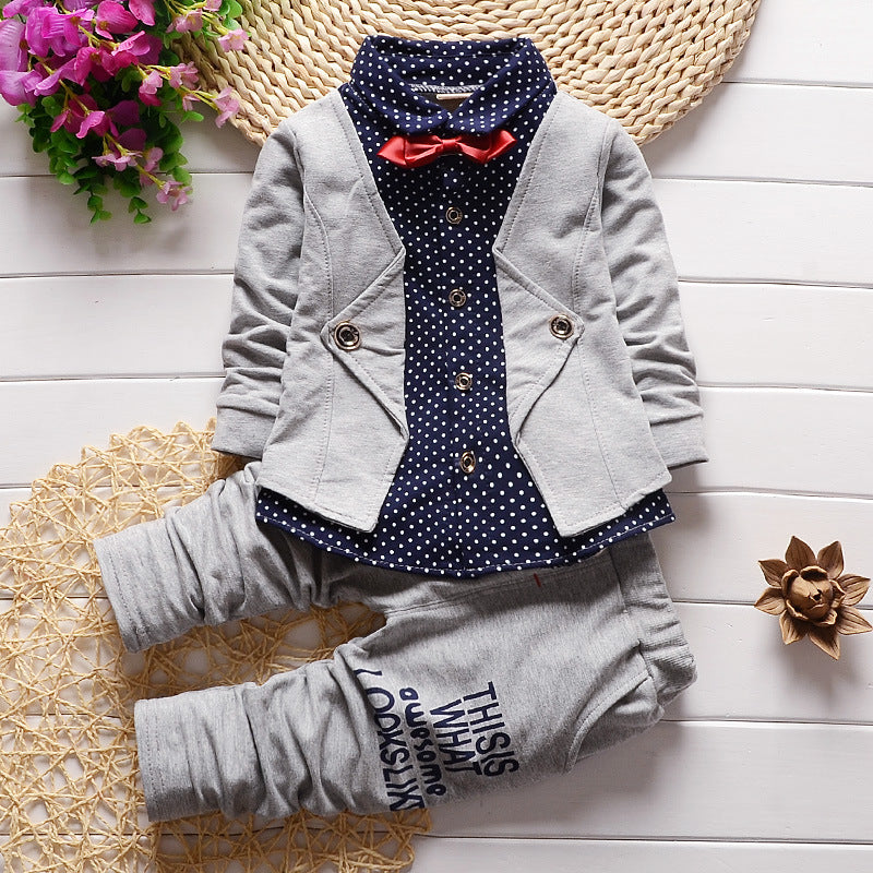 Children's Children's Suit Bow tie Sweater Small Trousers - D&A