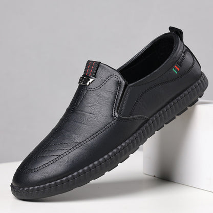 Spring And Summer Versatile Casual Middle-aged Men's Leather Shoes 677 Black - D&A