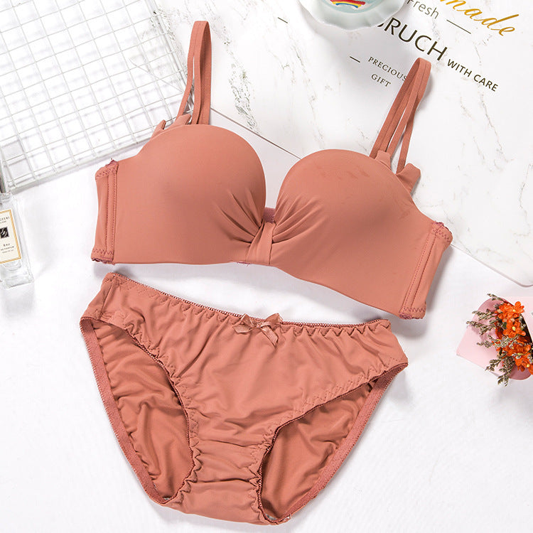 Gathered bra set Orange - D&A