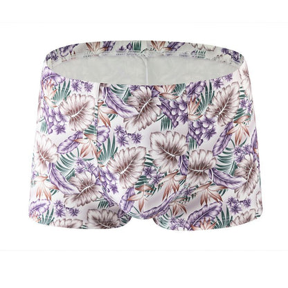 Printed Milk Silk Comfortable Breathable Multi-color Rose Boxers Japanese Banana Leaf 046 - D&A