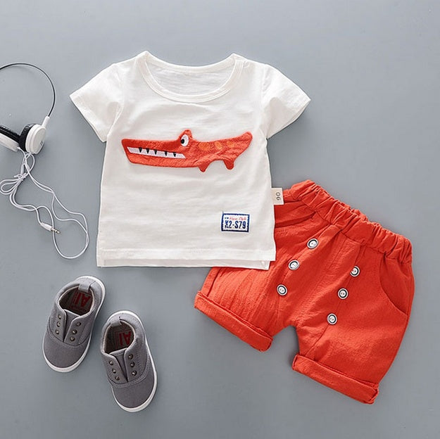 summer baby boys outfits sports Red crocodile - D&A
