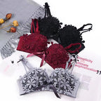 Lace embroidered brassiere bra - D&A