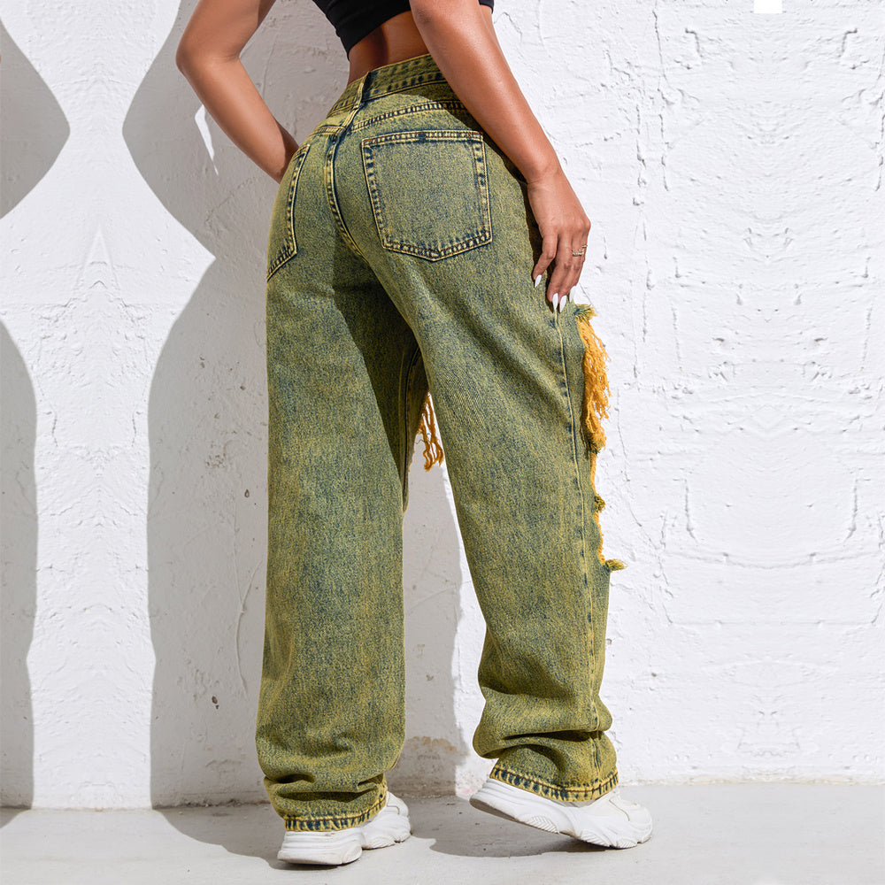 Shascullfites Baggy Jeans Women New American Loose Wide-leg Pants Old Straight Leg Trousers - D&A