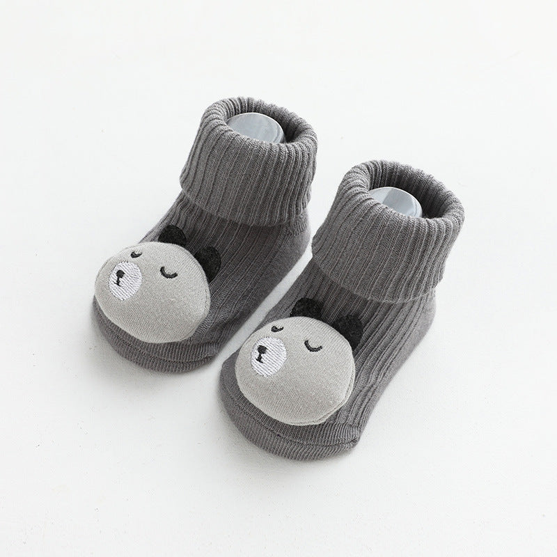 Baby Socks Dispensing Glue Non-Slip Loose Baby Socks Children Floor Socks Dark gray - D&A