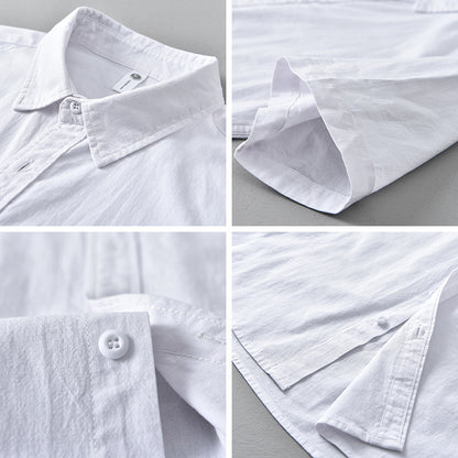 Summer Menswear Casual Short-sleeved Cotton Shirt - D&A